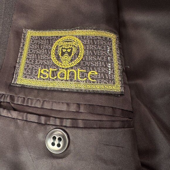 Versace Istante Mens Blazer Italy Pinstripe Single Breasted Jacket 3 Button - Picture 5 of 16